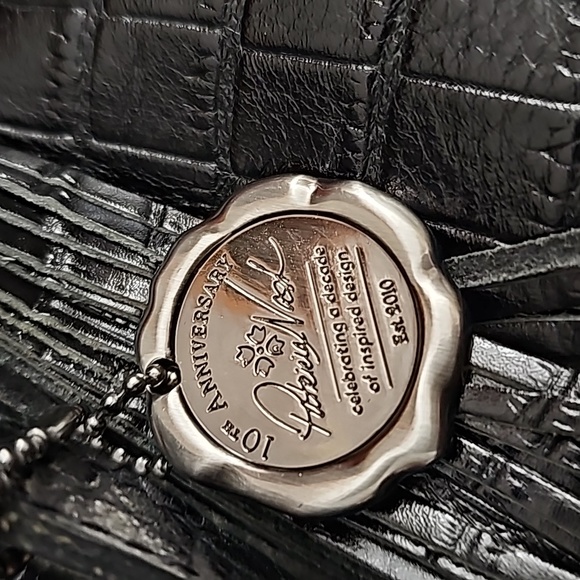 PATRICIA NASH BLACK LEATHER CROCO Witney EUC - Picture 5 of 8